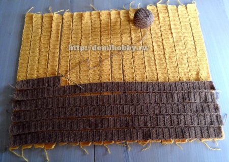 Вязание коврика "плетенка"