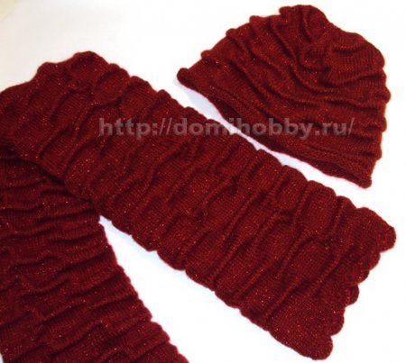 Вязание шапочки и шарфа с эффектом «клоке»