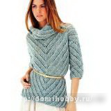 Вязание ажурного пуловера спицами