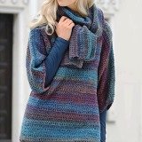Меланжевый пуловер и шарф