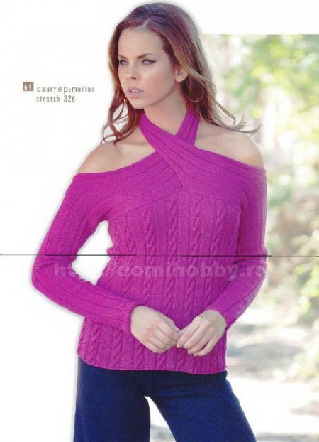Женский свитер с открытыми плечами