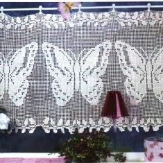 Схемы вязания занавесок крючком с бабочками
