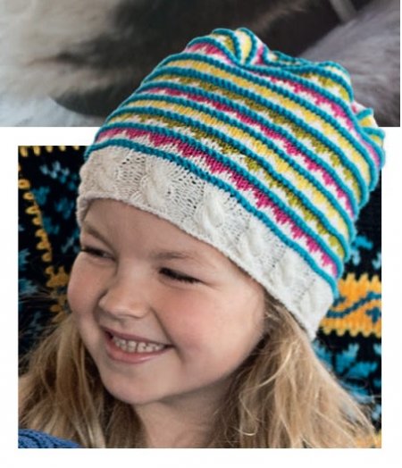 Вязание для девочки разноцветной шапочки