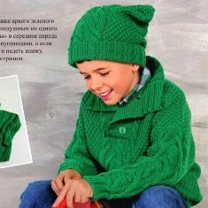 Вязание для мальчика свитера и шапки
