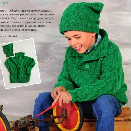 Вязание для мальчика свитера и шапки