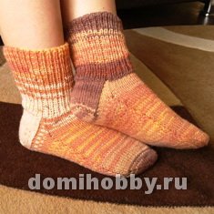 Вязание носков с укрепленной пяткой и подошвой