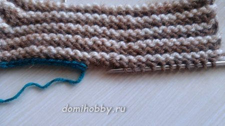 Вязание носков на двух спицах в продольную полоску