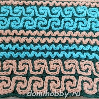 Техника вязания крючком цветных орнаментов для коврика, пледа.