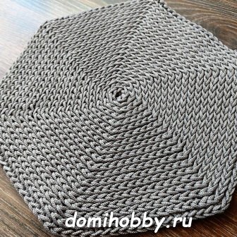 Вязание крючком из шнура круглого коврика